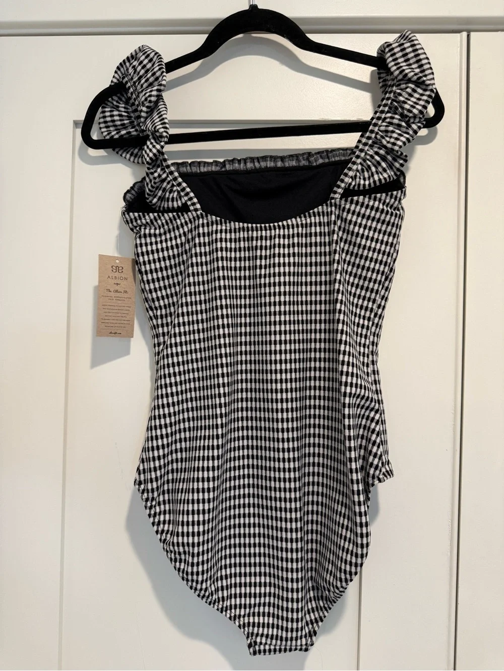 NWT Albion Hamptons Black & White Gingham One-Piece Swimsuit- Size Medium - Picture 2 of 9